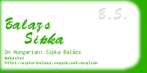balazs sipka business card